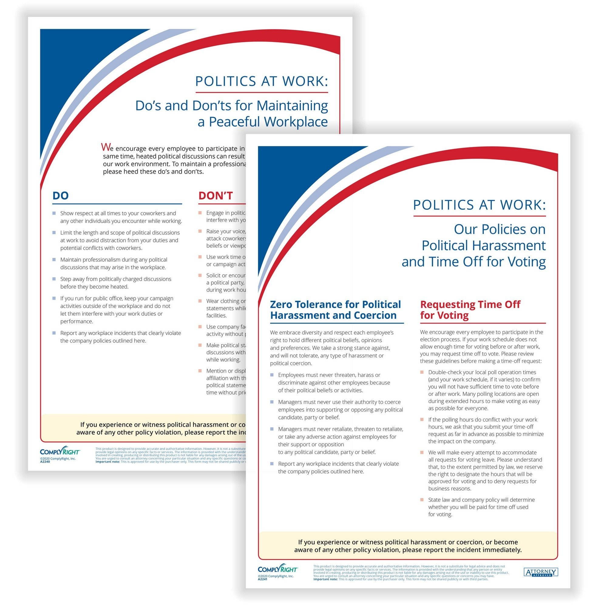 Politics at Work Policy Poster Bundle, 10" x 14" (Pack of 1)