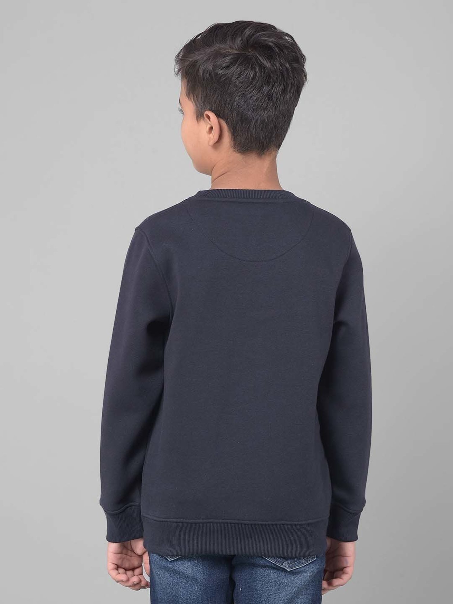 Crimsoune Club Kids Navy Printed Full Sleeves Sweatshirt