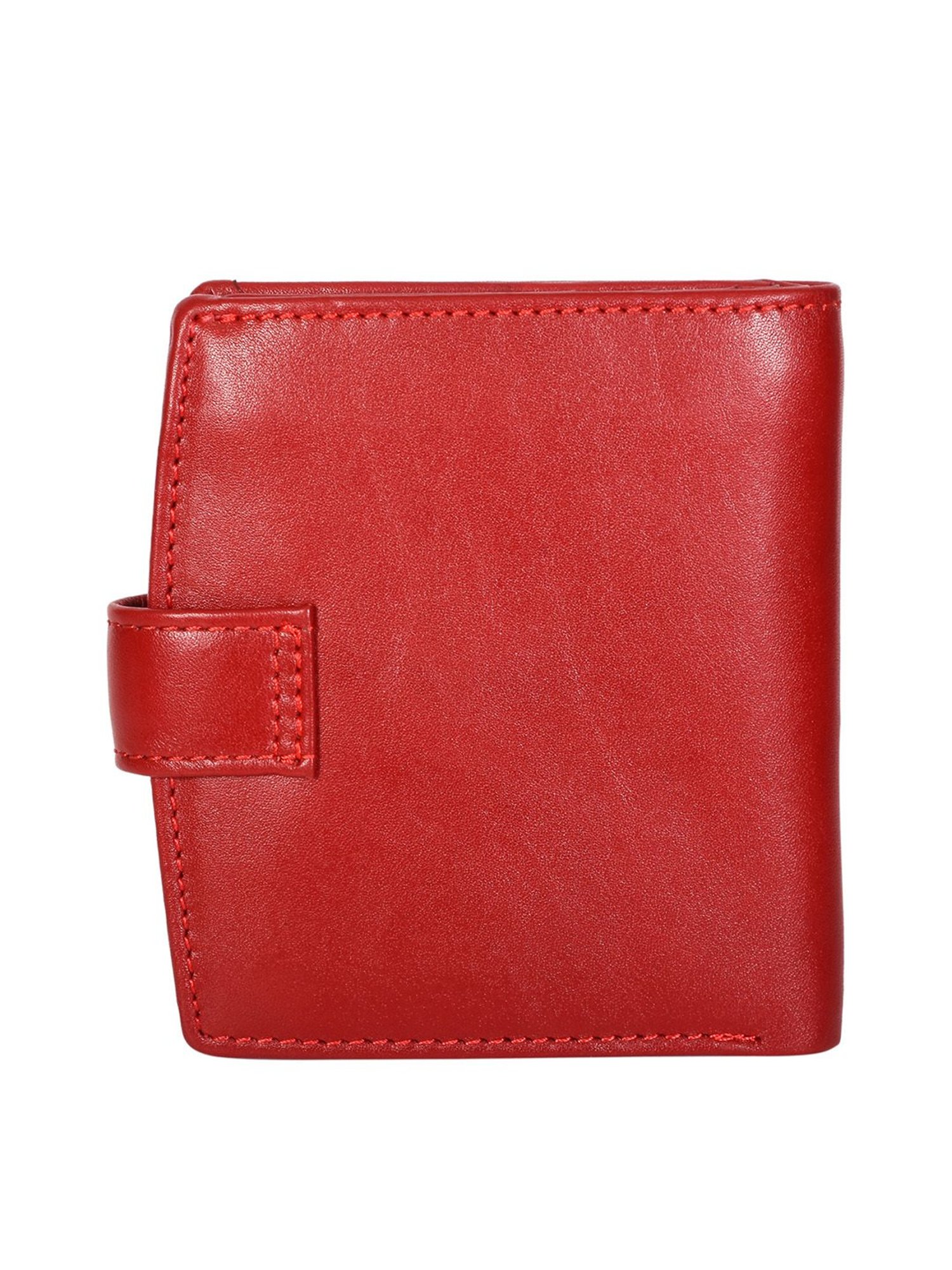 SASSORA Red Solid Rfid Bi-Fold Wallet for Women