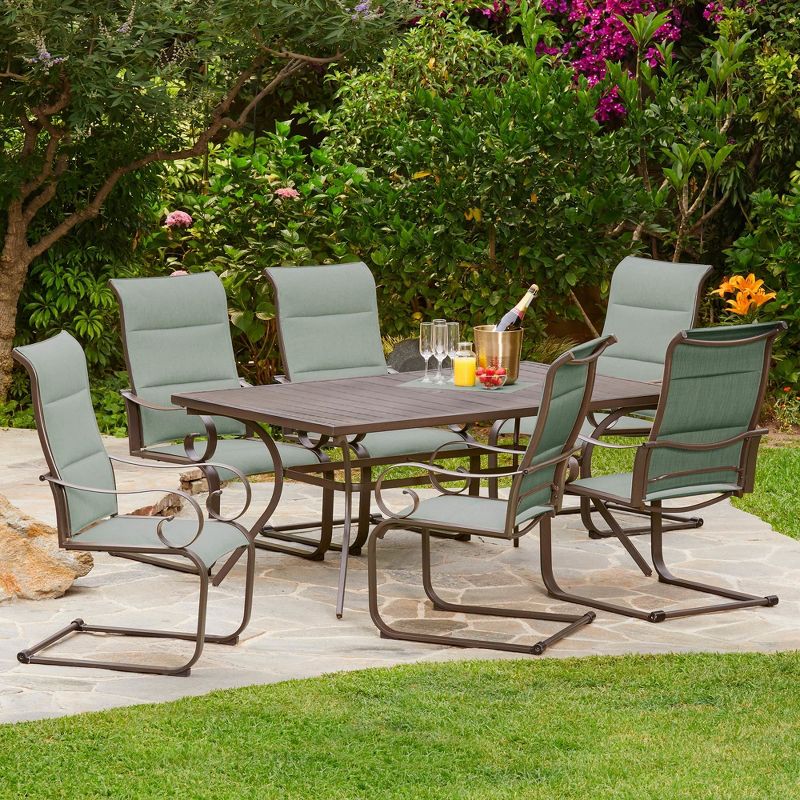 7pc Spring Hills Dining Set Teal - Royal Garden