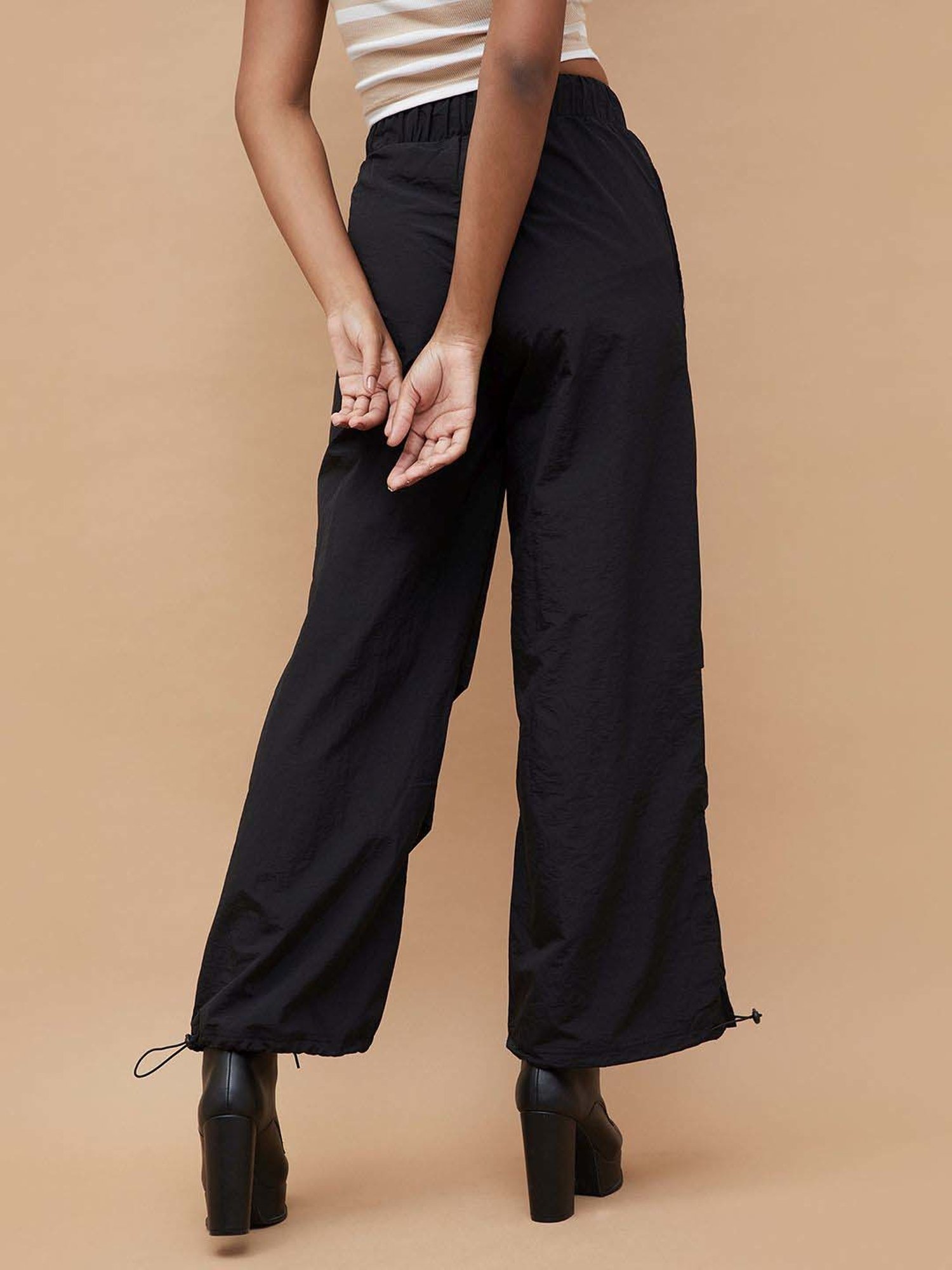 KAPPA Black Mid Rise Sports Track Pants