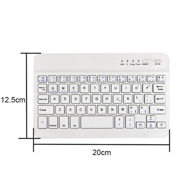 Mini Wireless Keyboard Bluetooth Keyboard For ipad Phone Tablet Rubber keycaps Rechargeable keyboard For Android ios Windows 7 inch black English