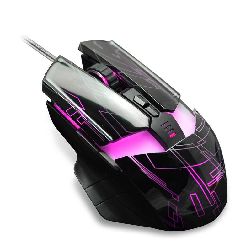 Merdia FL&middot;ESPORTS 500-2000DPI 6 Button 7 LED Colors Professional Ergonomics Wired G60 Gaming Mouse (Black)