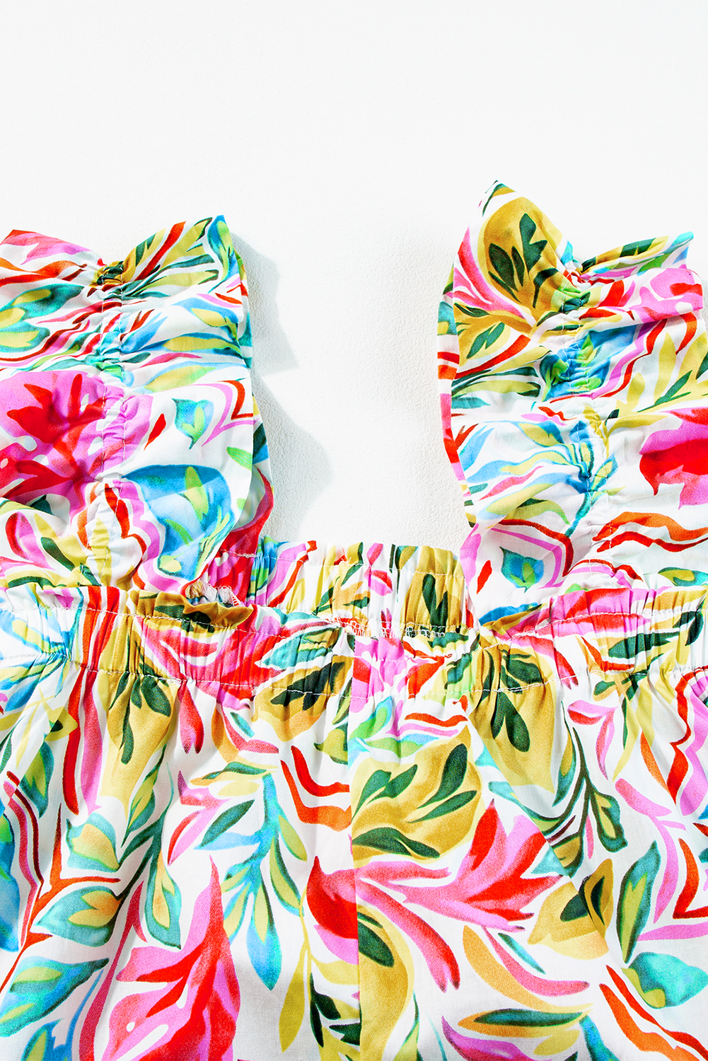 Multicolor Boho Floral Collared Long Sleeve Dress