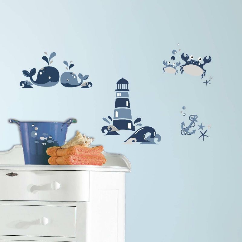 RoomMates Nautical Sea Friends Peel and Stick Wall Decal