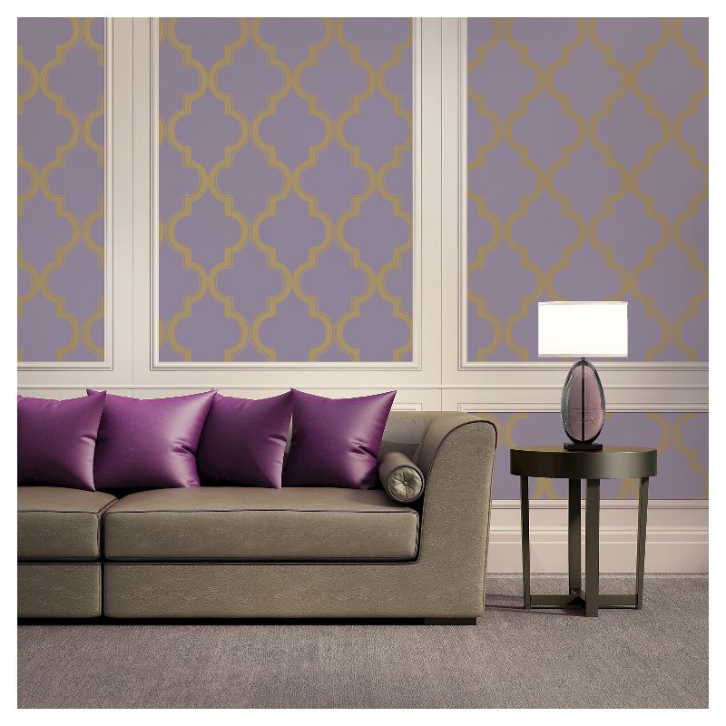 Devine Color Cable Stitch Peel & Stick Wallpaper Purple/Gold
