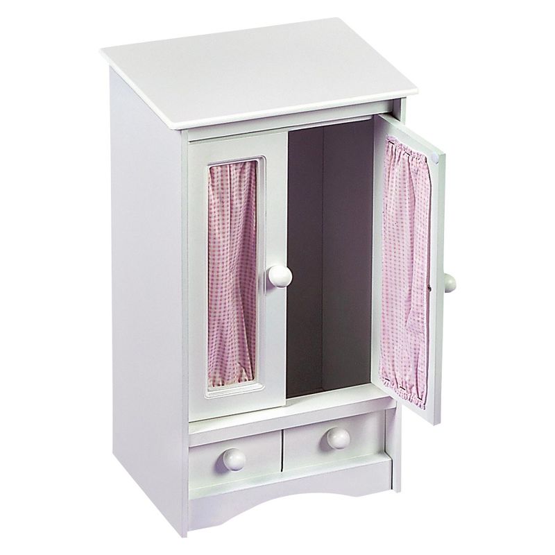 Badger Basket Doll Armoire w/Three Hangers - White