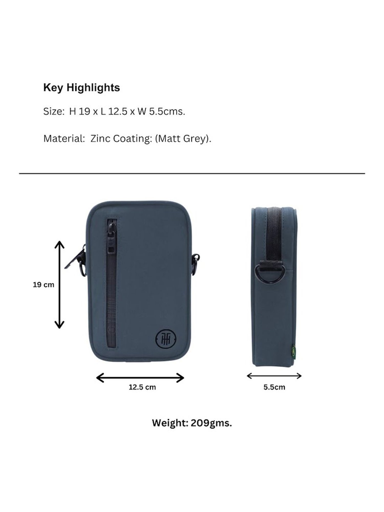 THE HOLISTIK Jumper Grey Solid Medium Cross Body Bag