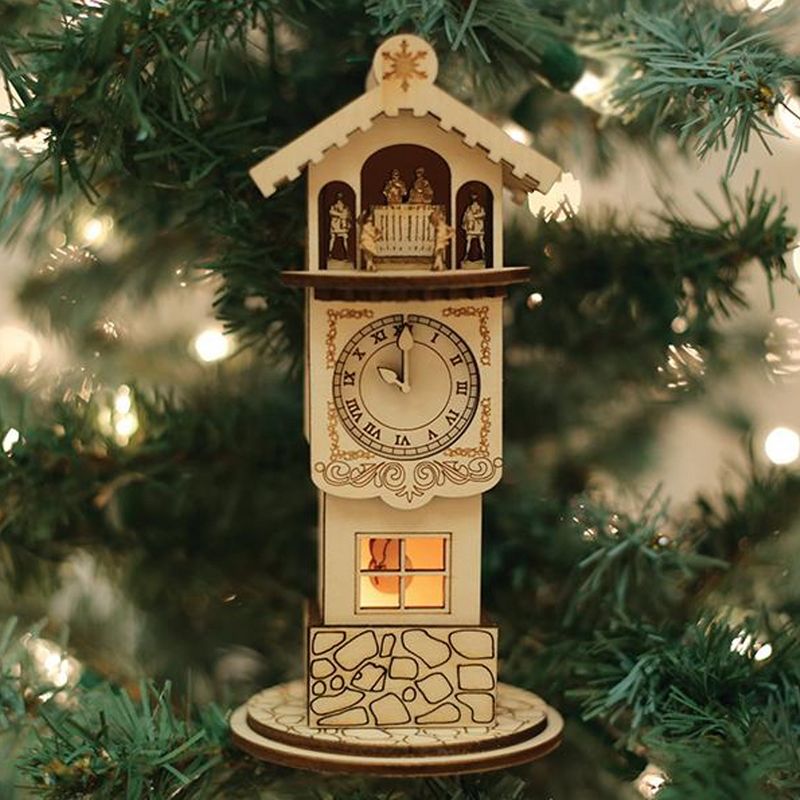 Ginger Cottages 5.5" Ginger Clock Tower Ornament Time Dancer  -  Tree Ornaments