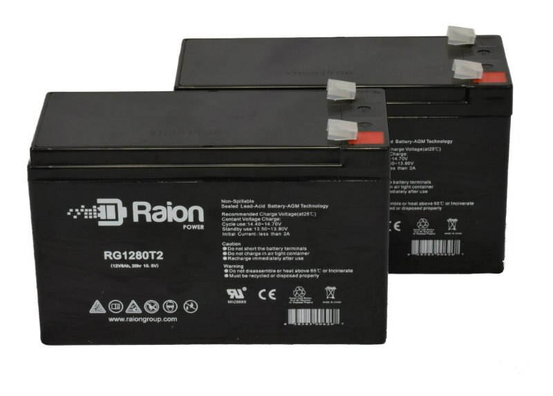 Raion Power 12V 8Ah Replacement Battery With T2/F2 Terminals For CSB Battery HR1234W - 2 Pack