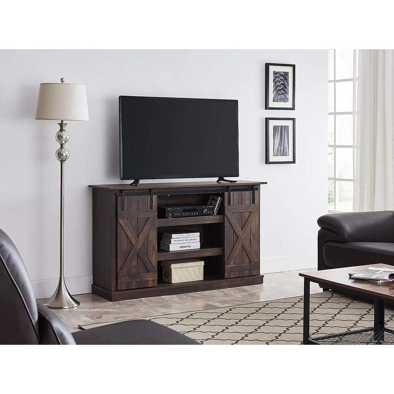 HearthPro Sawyer Media Console in Rustic Brown - SP6546-OM