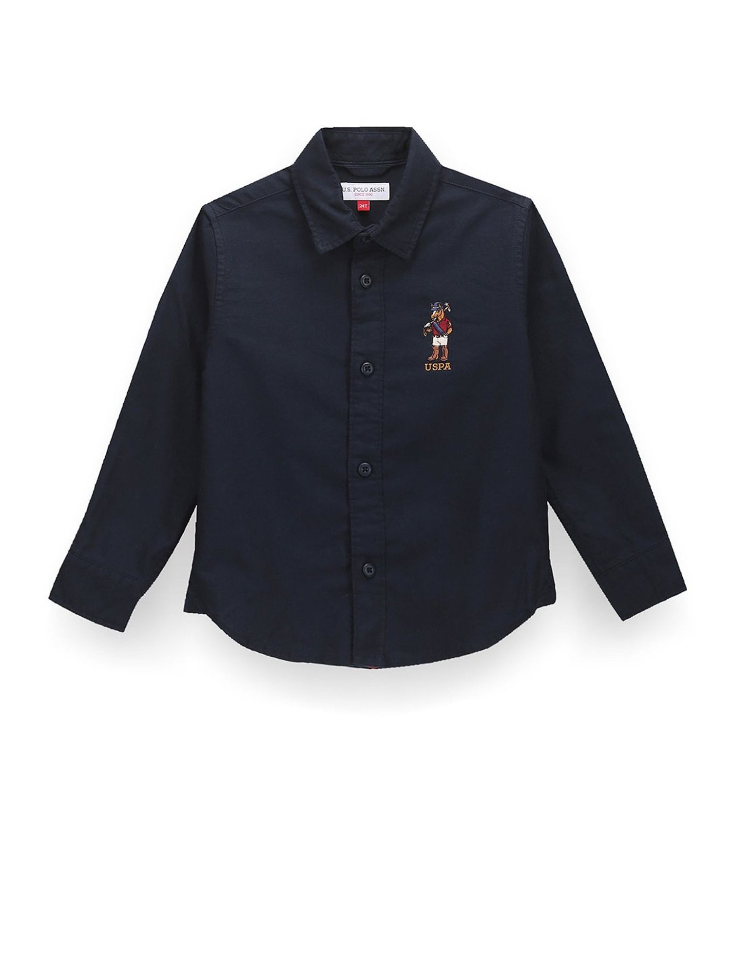 U.S. Polo Assn. Kids Navy Solid Full Sleeves Shirt