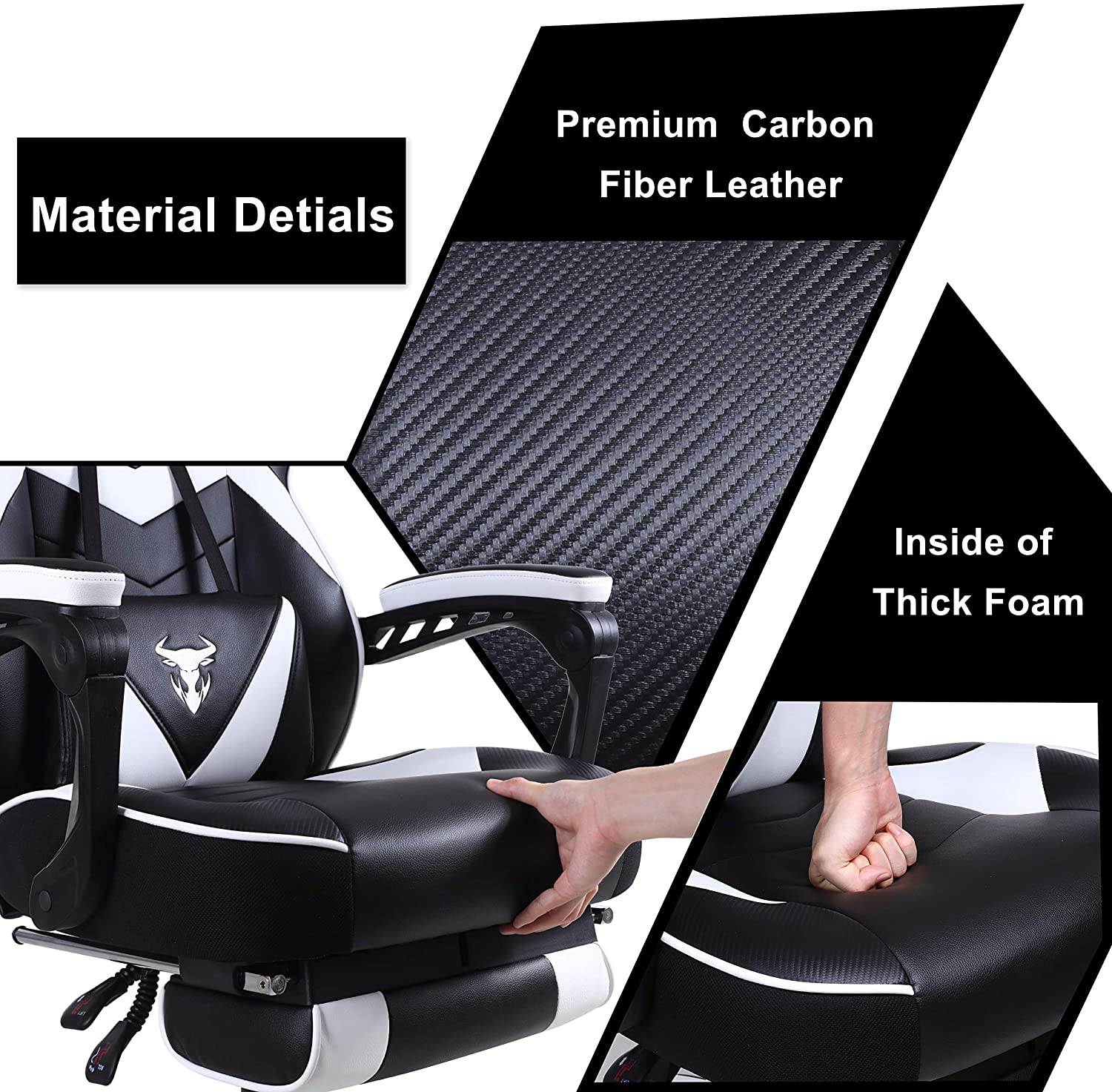 Zeanus Gaming Chair for Adults Green, Gaming Chair with Footrest, Massage Computer Gaming Chair, Reclining Gaming Desk Chair, Big and Tall Video Gaming Chair, Racing Style Chair, E-Sports Gamer Chair