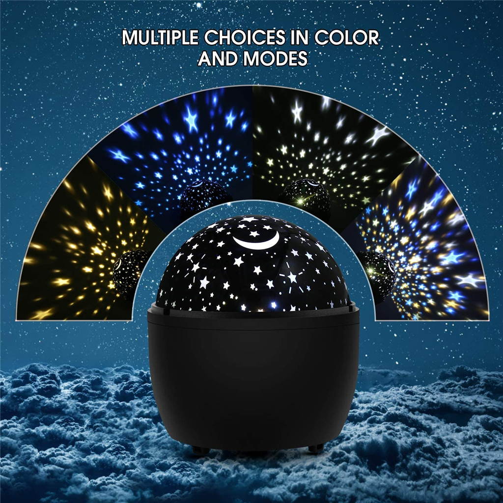 Star Night Light Projector For Kids Starry Sky Projector Light With 360 Degree Rotating Color Changing Nursery Lamp