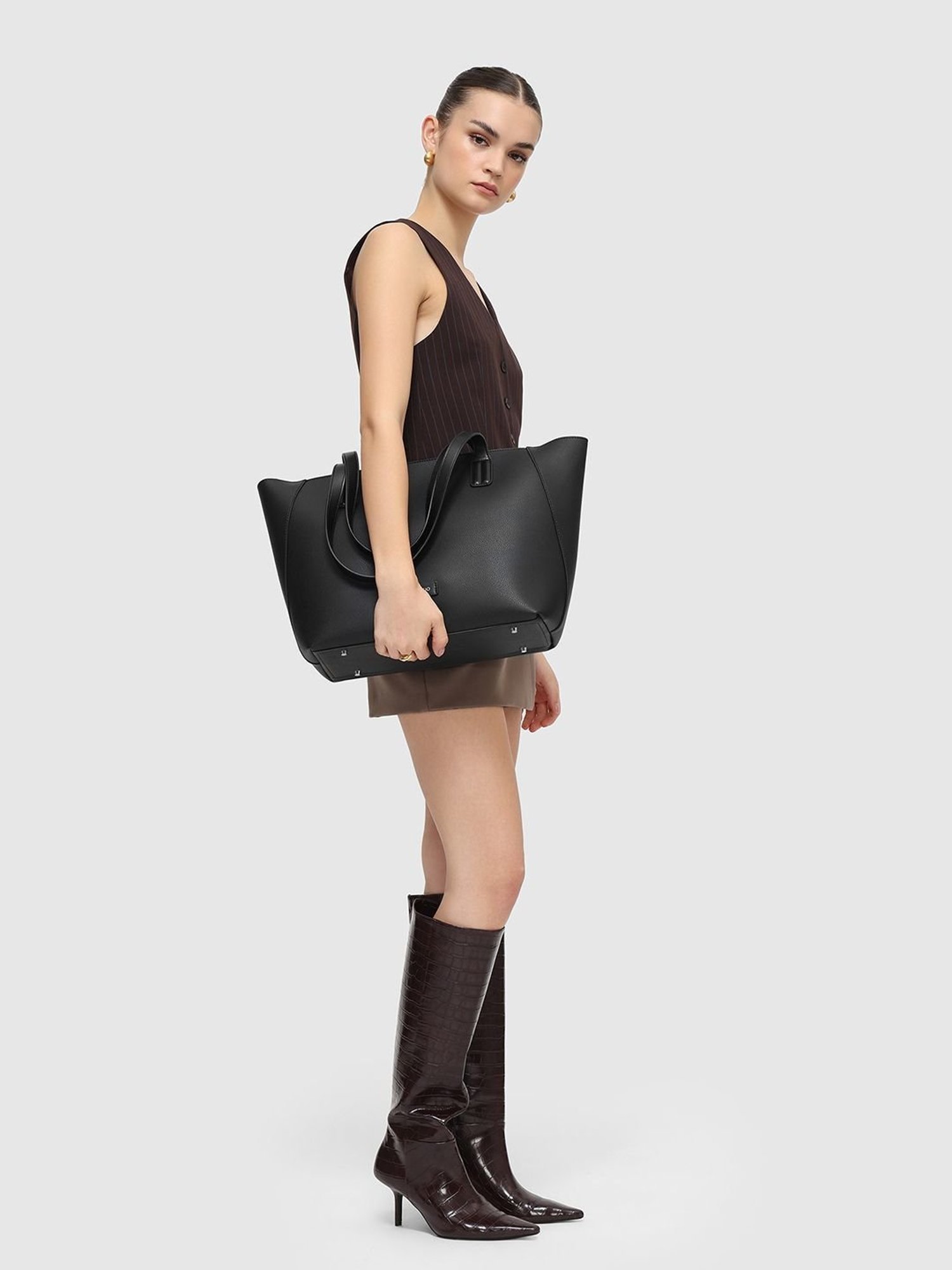 Miraggio Fiji Black Large Tote Bag