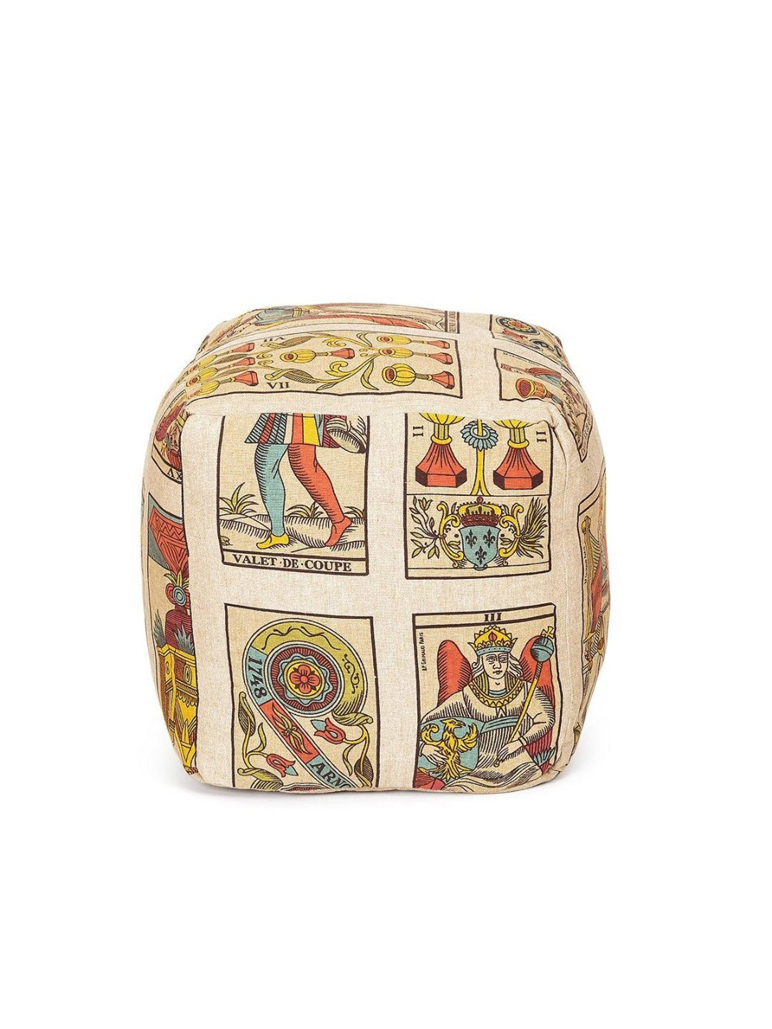 Home4U Jouer Woven Multicolor Cotton Pouffe