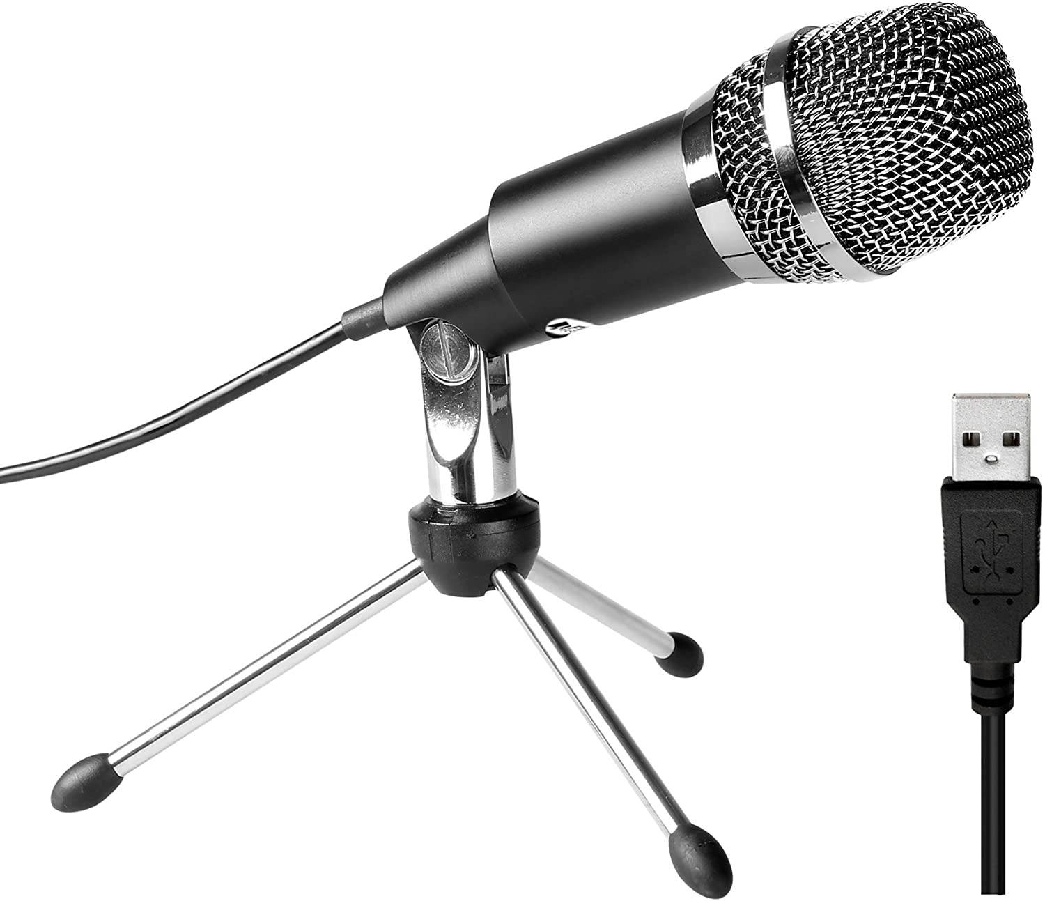 USB Microphone,Fifine Plug &Play Home Studio USB Condenser Microphone for Skype, Recordings for YouTube, Google Voice Search, Games(Windows/Mac)
