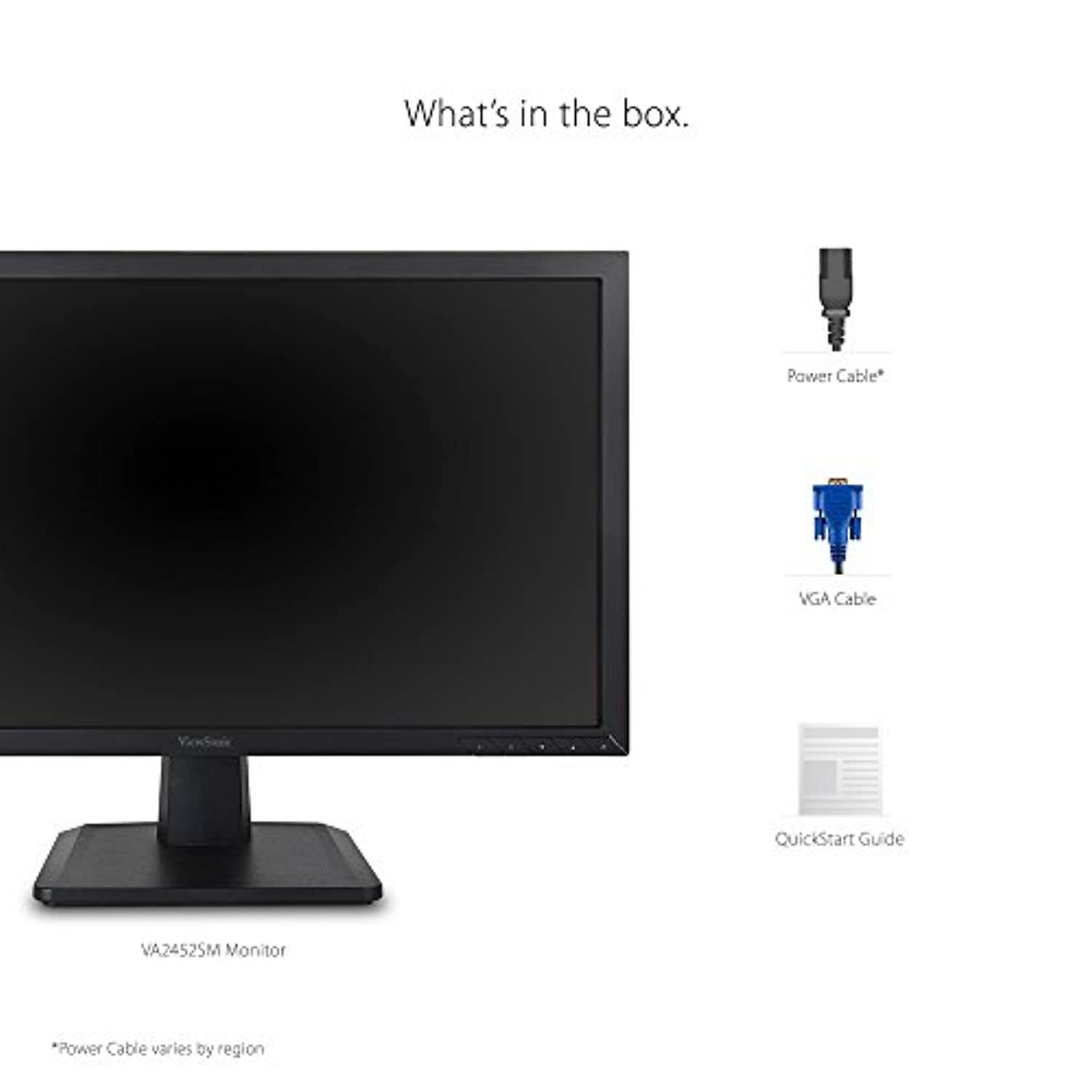 ViewSonic VA2452SM 24 Inch 1080p LED Monitor DisplayPort DVI and VGA Inputs for Home and Office Black (VA2452SM)