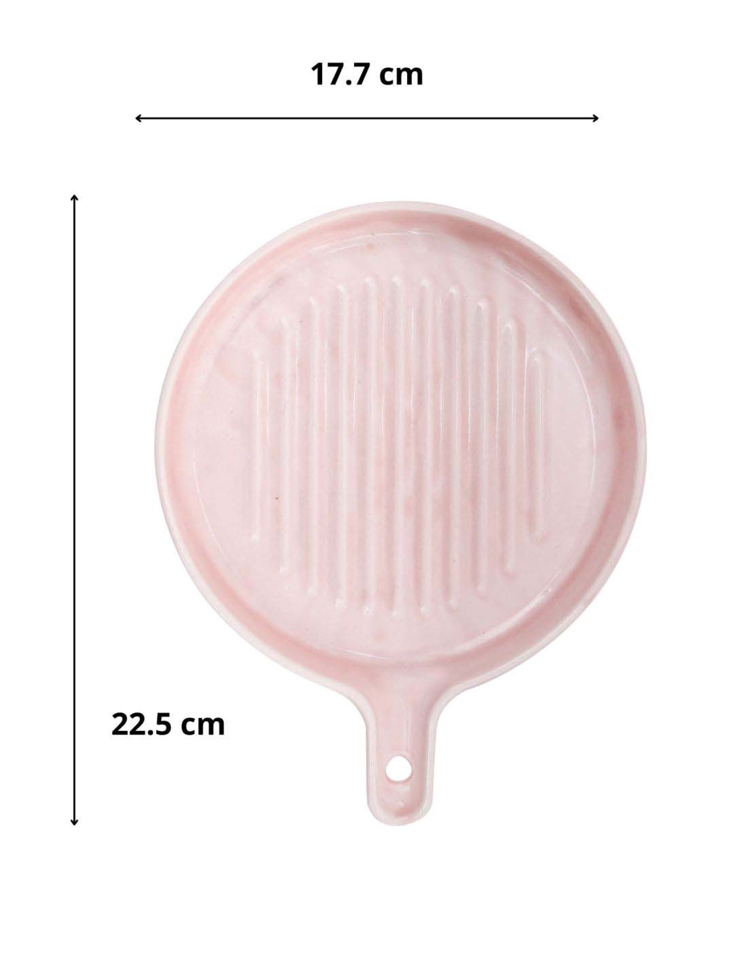 Clay Craft Pink Ceramic Round Grill Plate