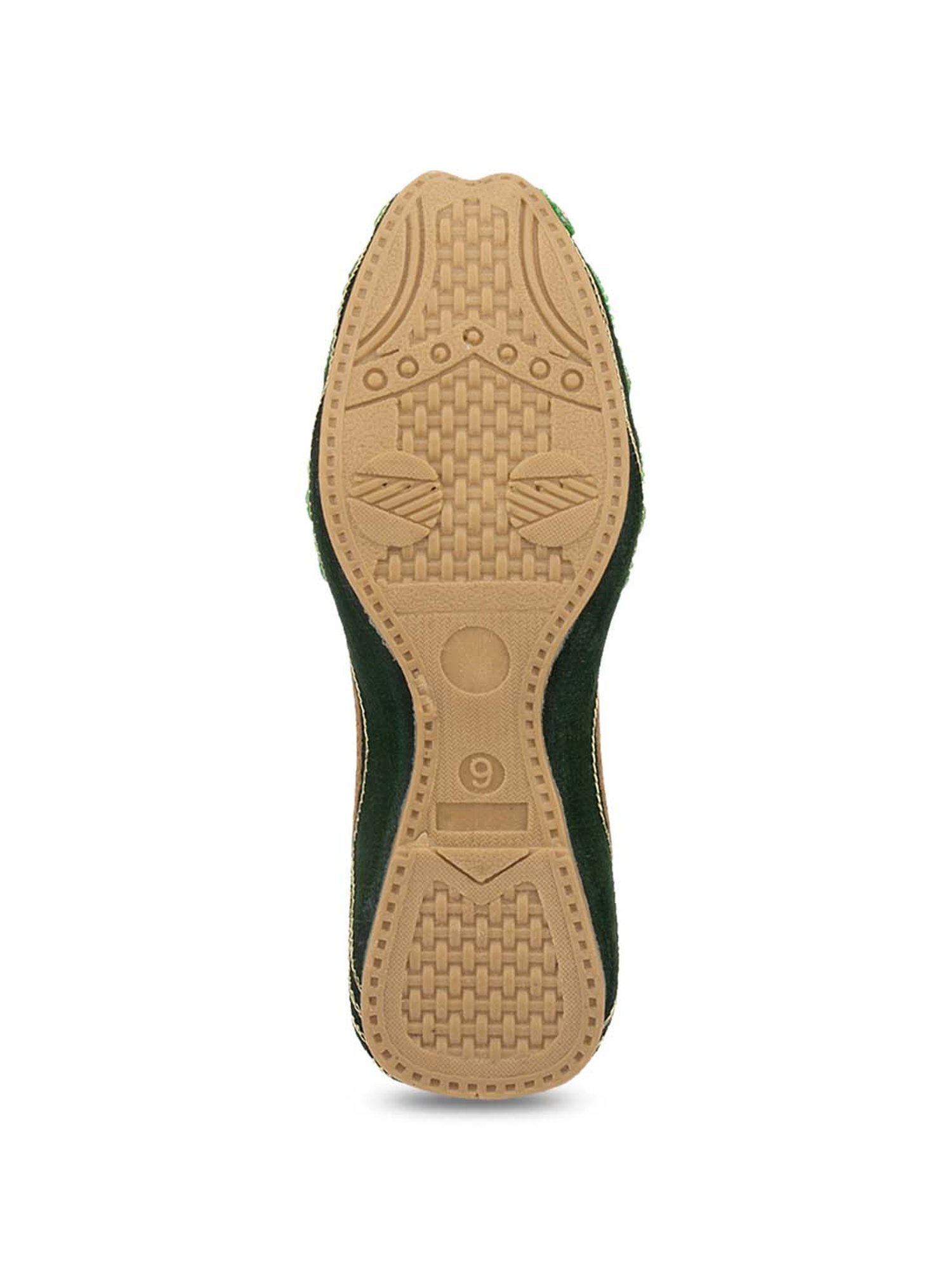 Desi Colour Women's Bottle Green Ethnic Juttis