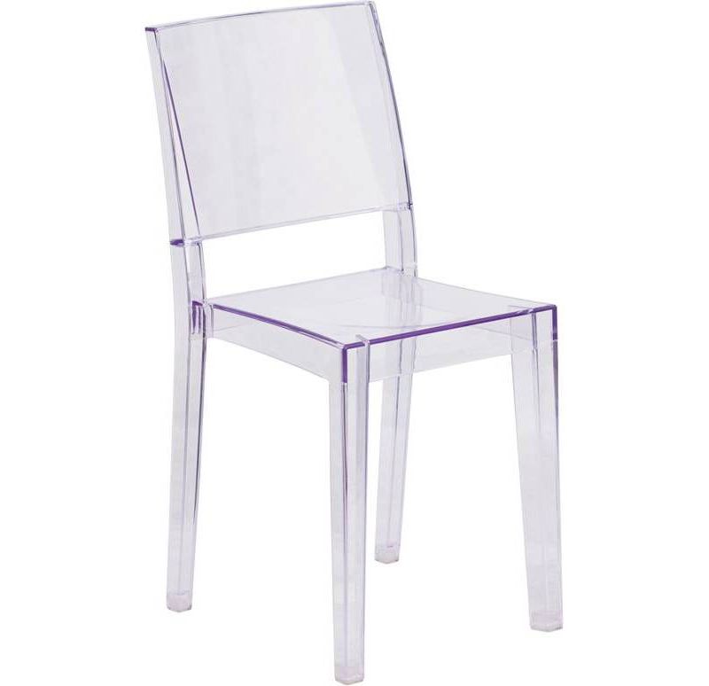 Phantom Transparent Stack Side Chair Clear - Riverstone Furniture
