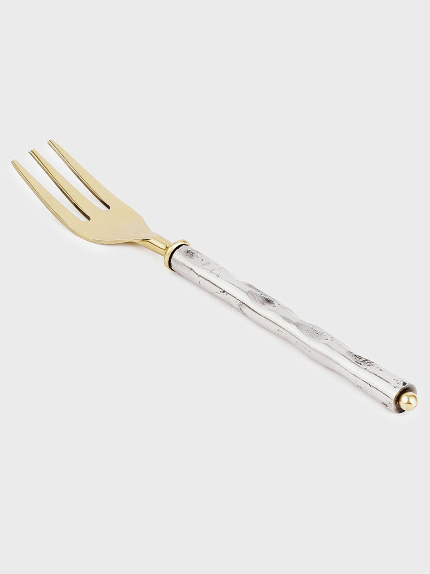 Fabindia Home Dhaani Grey Metal Dessert Fork - Set of 4