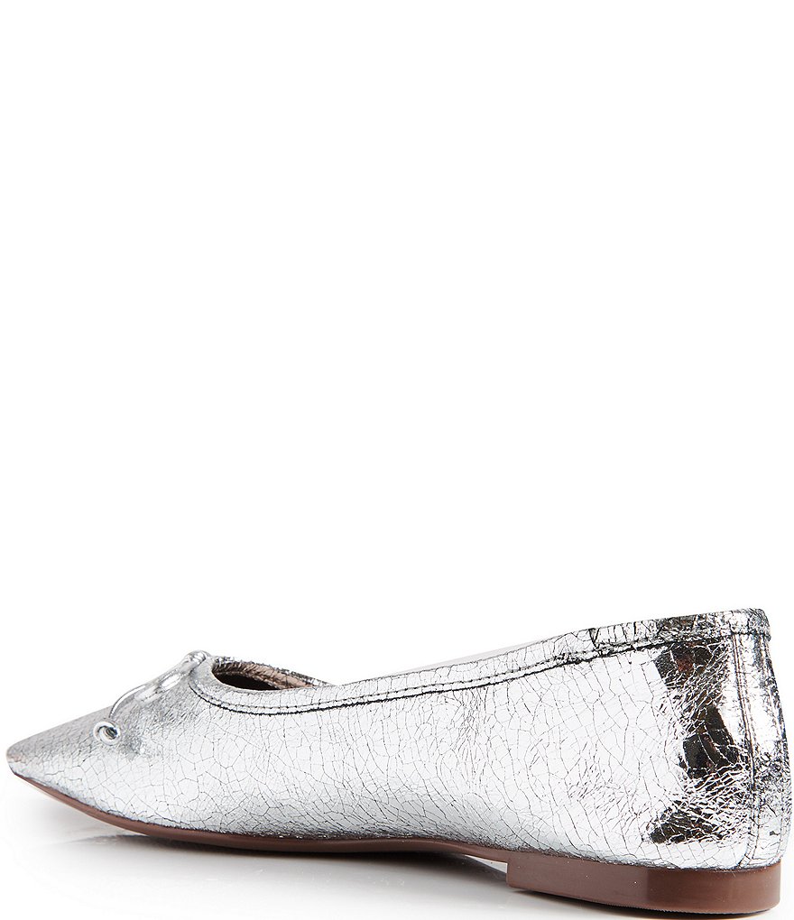 Schutz Arissa Metallic Leather Ballerina Flats