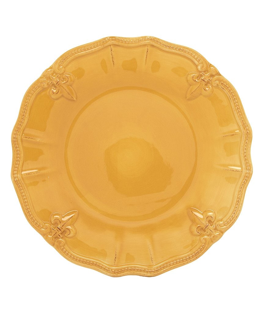 Artimino Beaded Fleur-de-Lis Earthenware Dinner Plate