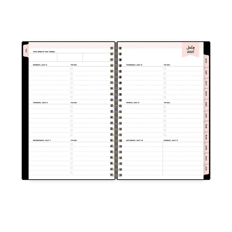 2021-22 Academic Planner 5" x 8" Flexible Plastic Cover Wirebound Weekly/Monthly Black - Day Designer