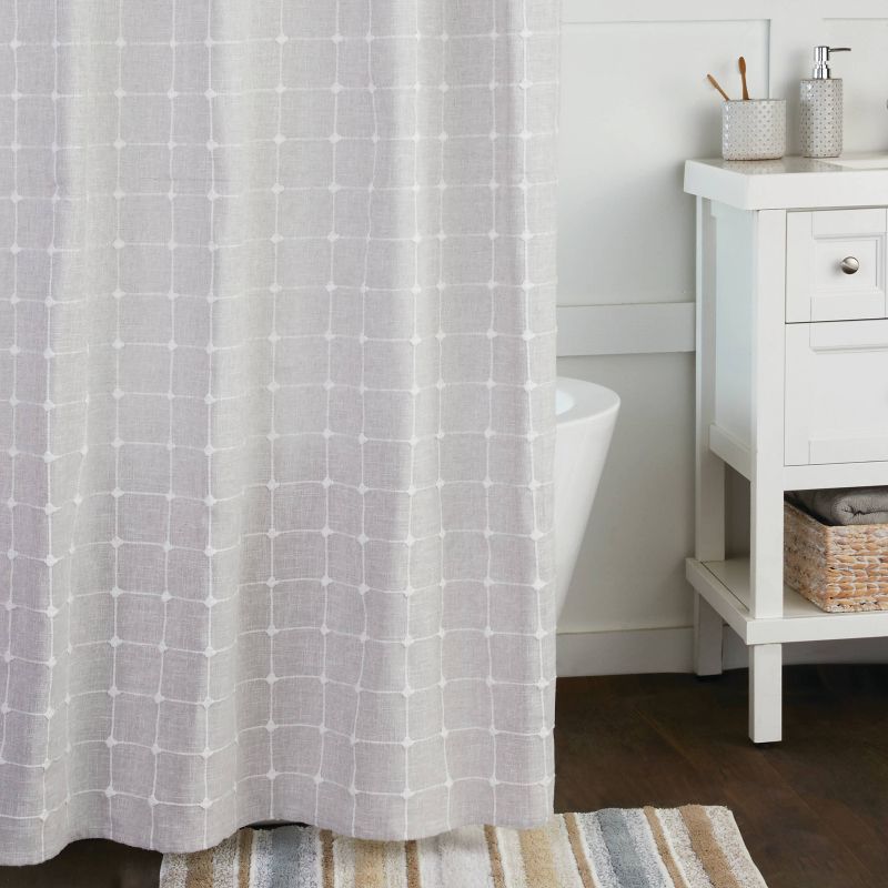 Windowpane Texture Shower Curtain Natural - SKL Home