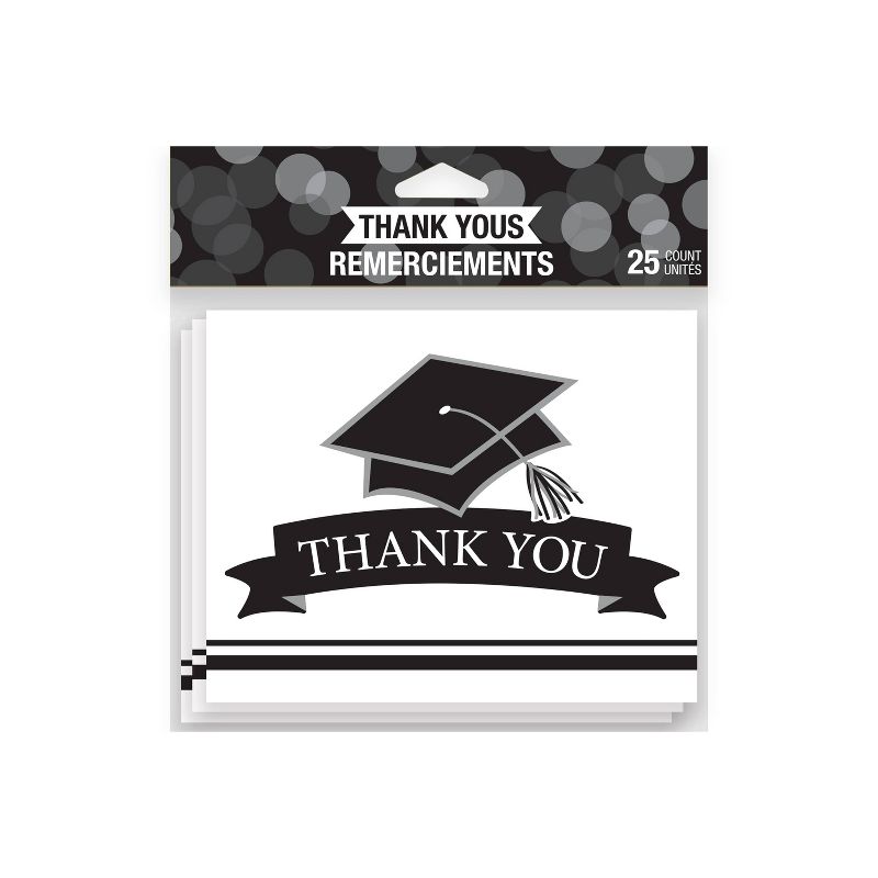50ct Graduation School Thank You Notes Spirit White