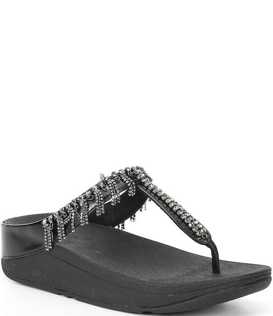 FitFlop Chandelier Crystal Embellished Toe Post Sandals