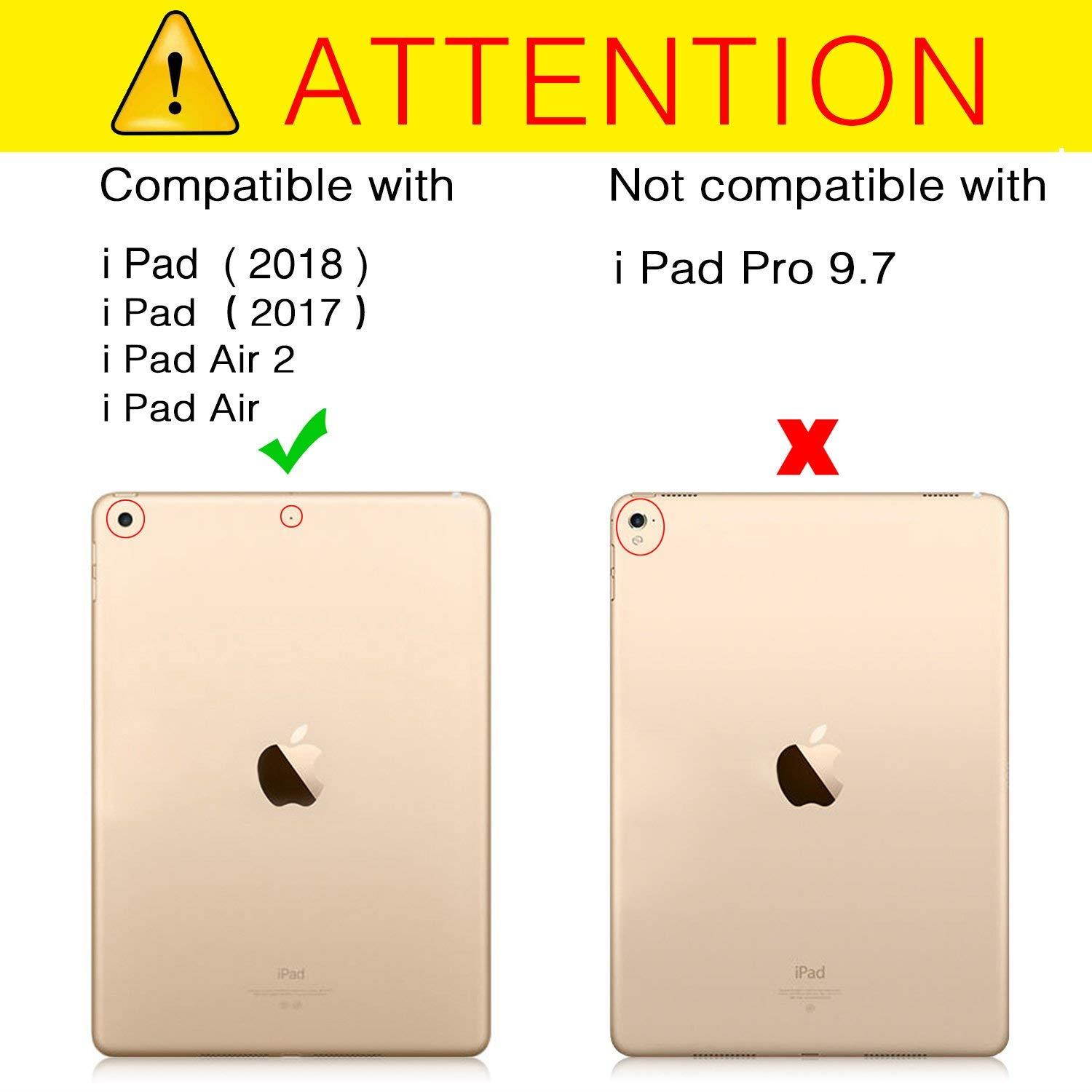 iPad 9.7 Inch 2018/2017 Case, iPad Air 2 Case, iPad Air Case, Casii Lightweight Premium Leather Case Cover Flip Stand with Auto Sleep/Wake for iPad 9.7 Inch 2018/2017, iPad Air/Air 2, Cute Cat