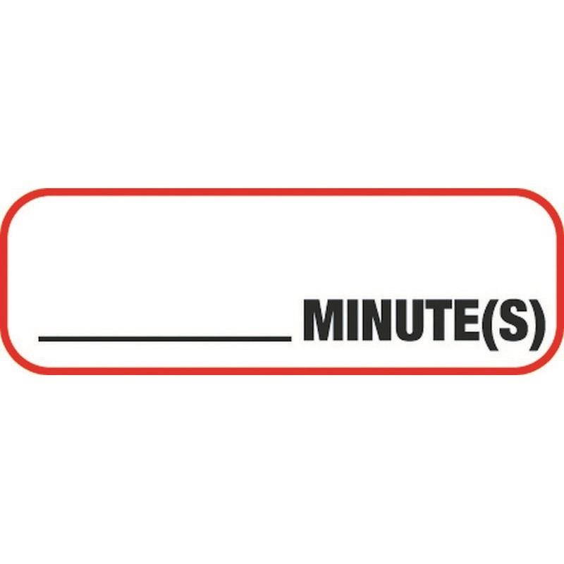 X-RAY Labels, ___MINUTE(S)  - White, and Black, 1-1/2" X 1/2" (Roll of 1000)