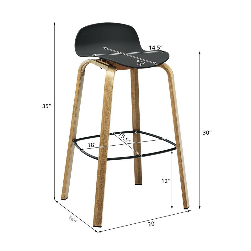 Ladder Barstool Seat Black - Riverstone Furniture Collection