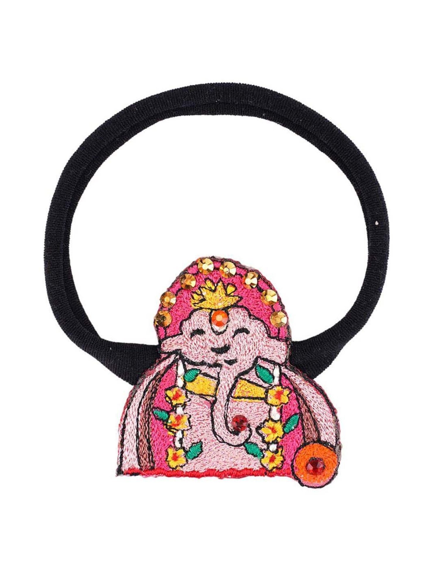 Choko Pink Embroidered Hair Band