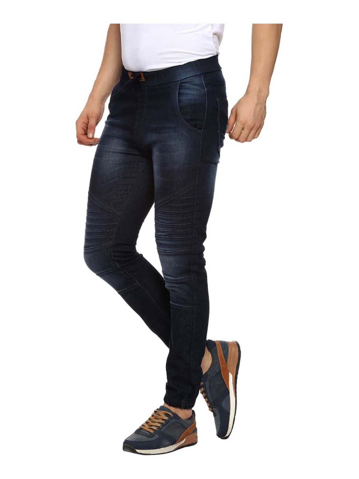 Campus Sutra Navy Slim Fit Joggers