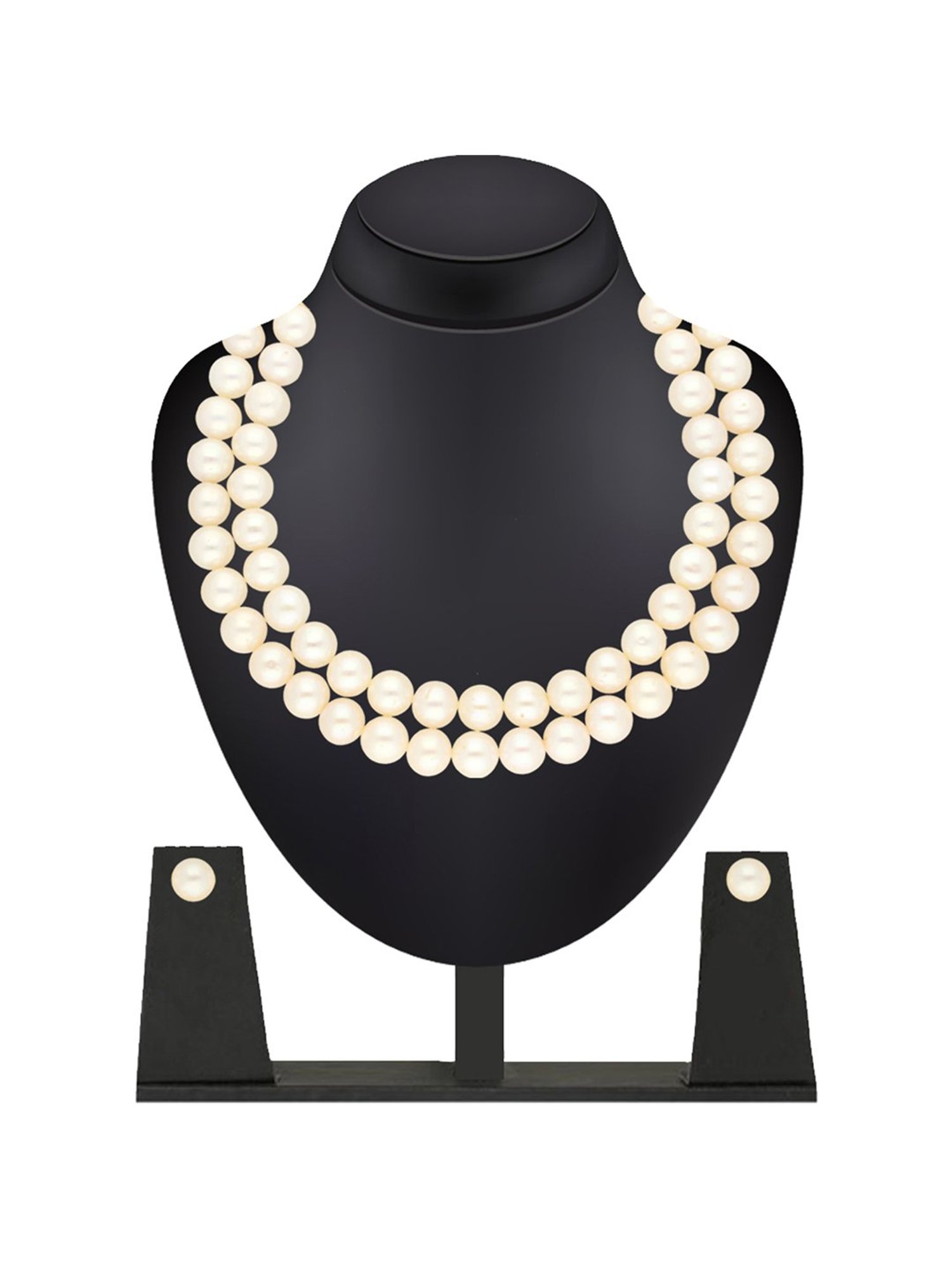 Sri Jagdamba Pearls White Alloy Classic Necklace & Earring Set