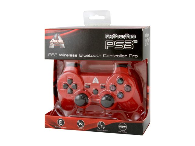 CHENGDAO PS3 Controller 2 Pack Wireless Dual Shock Gamepad for Sony Playstation 3 with Charging Cord (Black + red )
