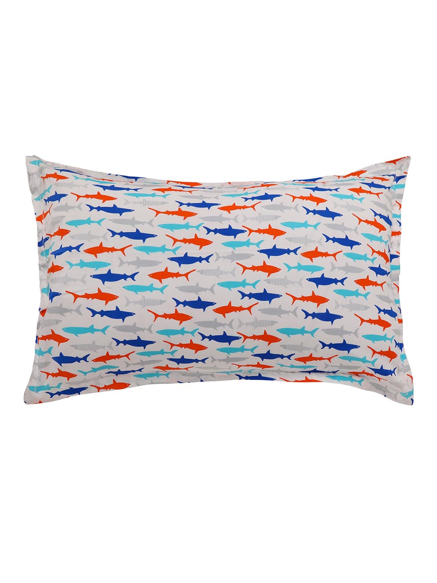 Nigh Nigh Shark Multicolor Cotton 300 TC Kids Bed Linen Set