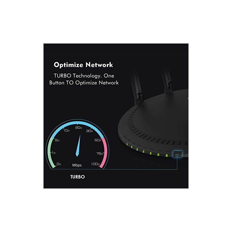 WiFi Router, AC1200 Dual Band Gigabit Wireless Internet Router for Home,High Speed Beamforming Computer Router with 4 x 5dBi High-Gain Antennas and Long Range WiFi Coverage,Supports Guest WiFi