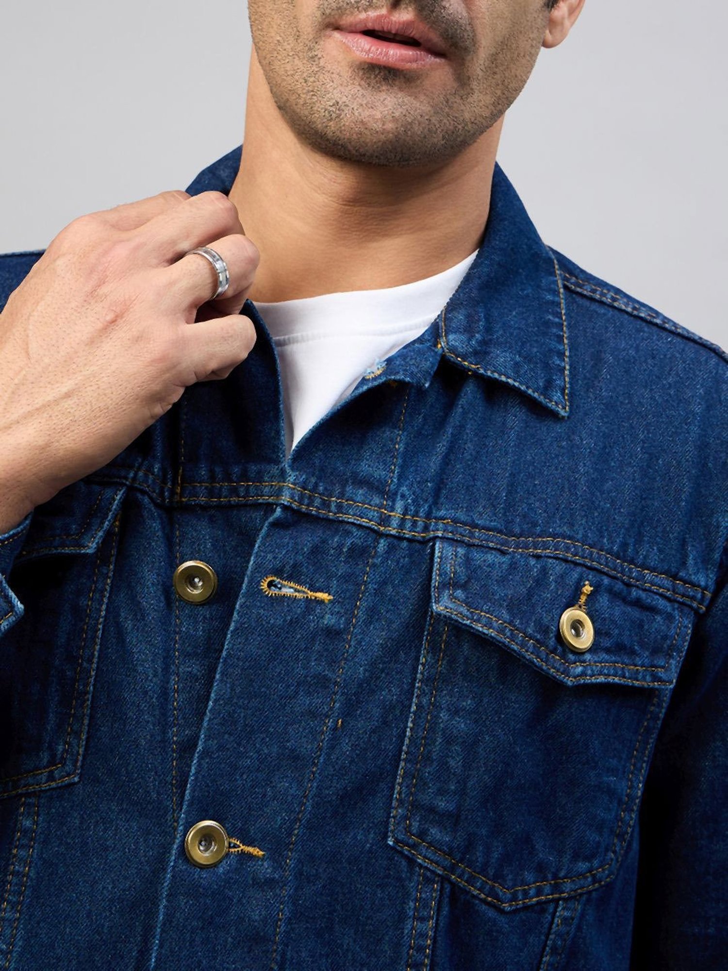Club York Dark Blue Regular Fit Denim Jacket