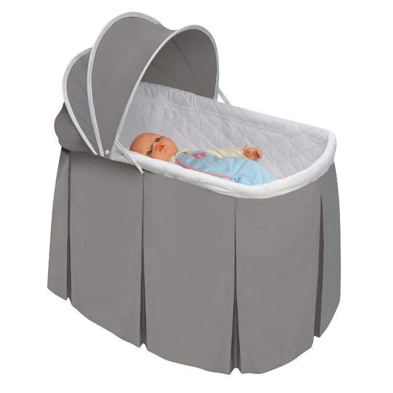 Badger Basket Cuddles Rocking Doll Bassinet - Gray/White