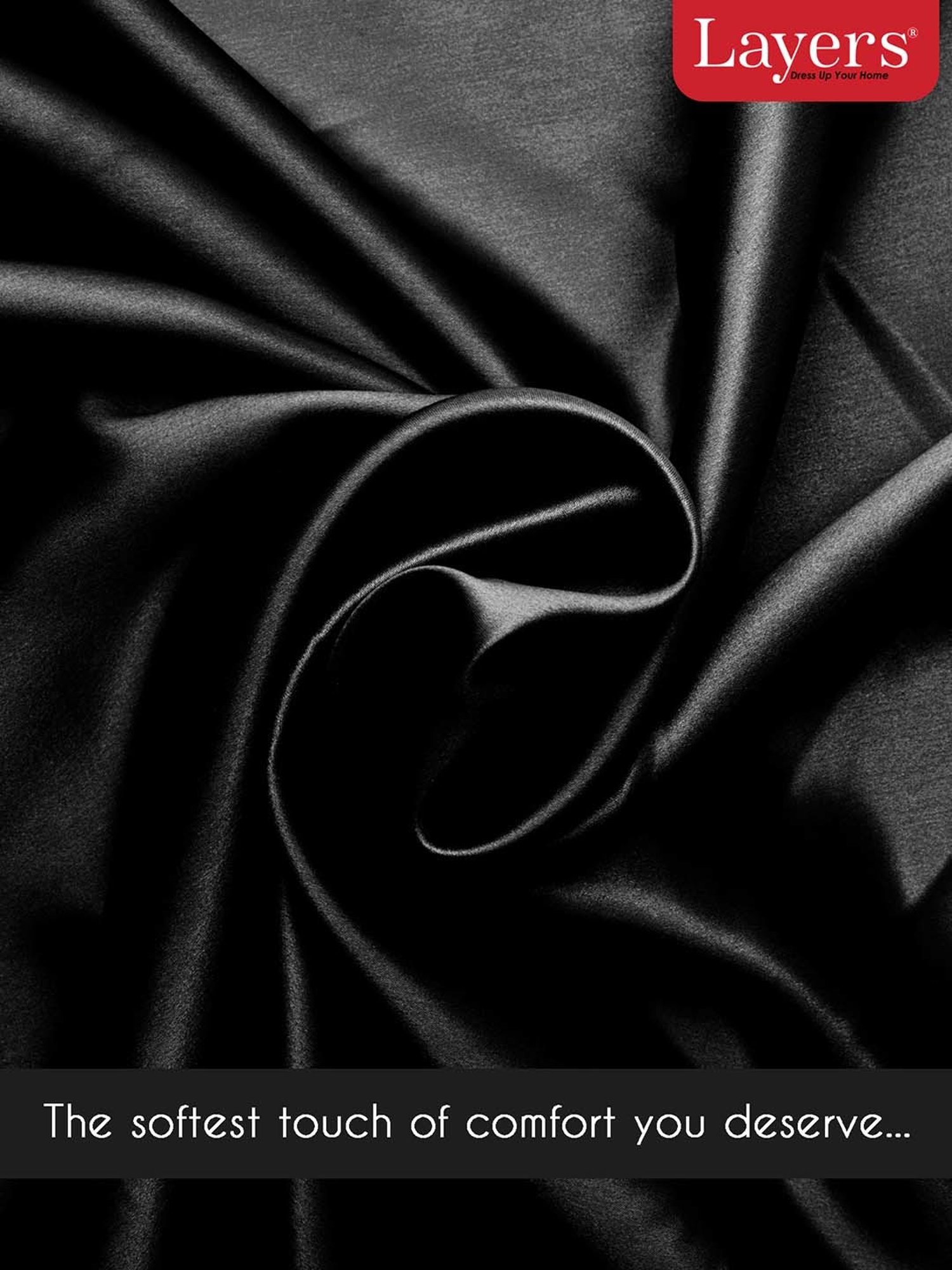 Layers Mystic Black 85 GSM Micro Satin Silk Pillow Covers - Set of 2