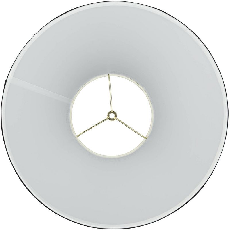 Springcrest Black Mushroom Pleated Large Empire Lamp Shade 7" Top x 17" Bottom x 11" High x 11.5" Slant (Spider) Replacement with Harp and Finial