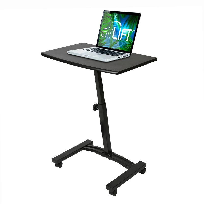 Airlift Mobile Adjustable Height Solid Top Laptop Desk Cart Black - Seville Classics