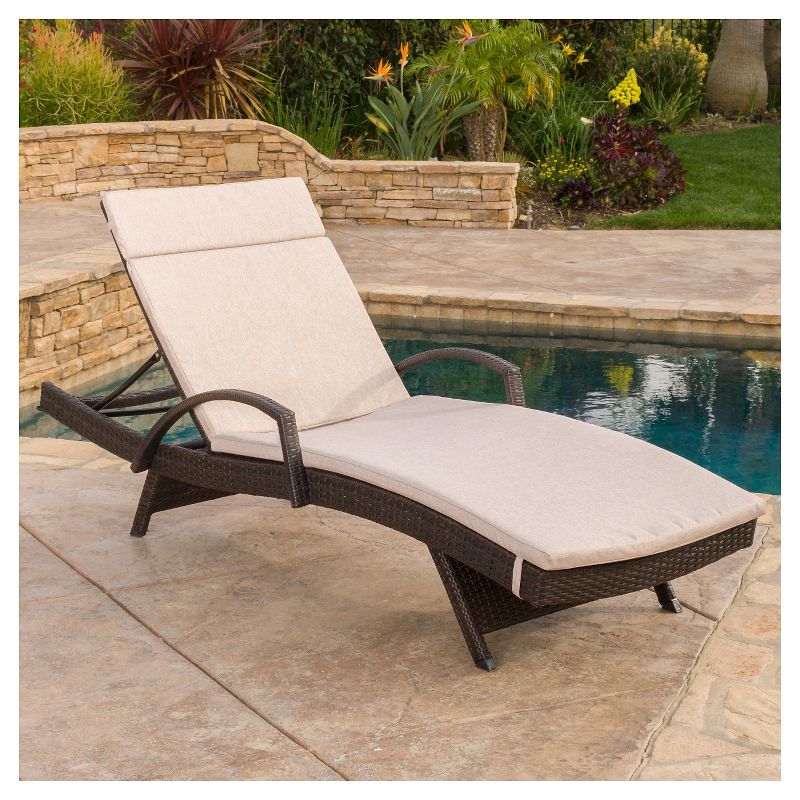 NewPort Outdoor Wicker Chaise Lounge - Dark Gray - Coaster