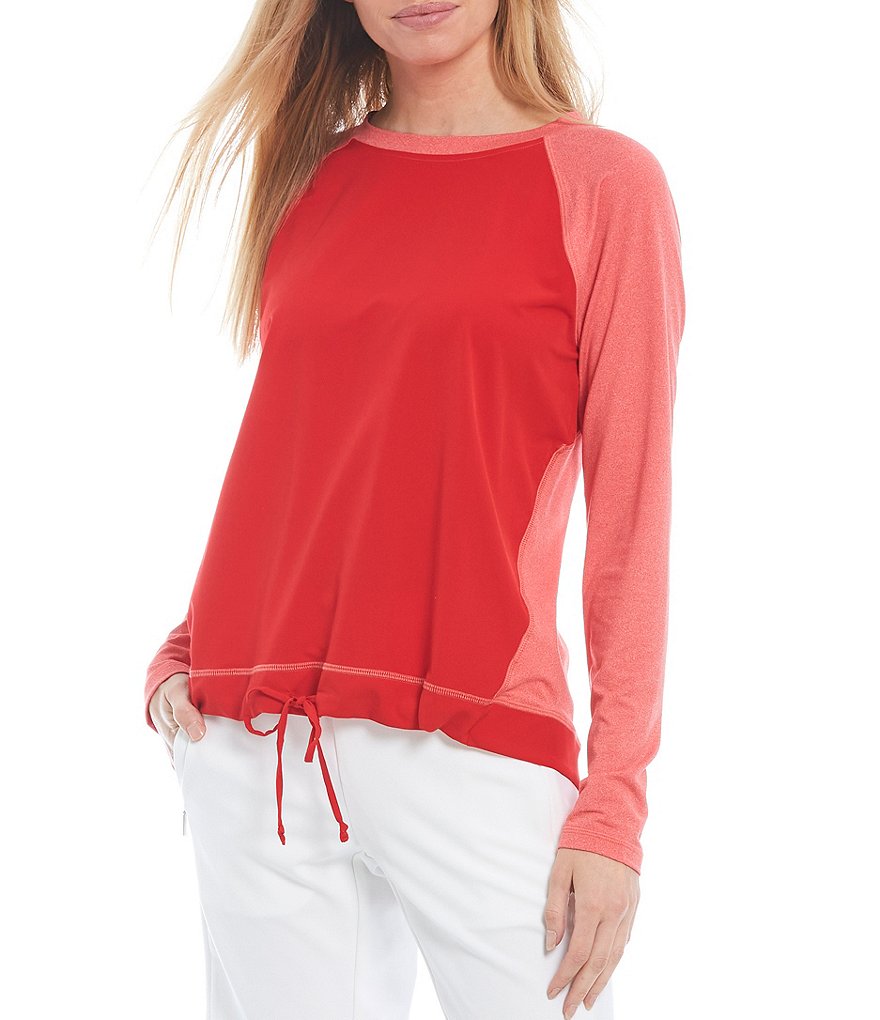 Cutter & Buck Response Lightweight Round Neck Long Raglan Sleeve Hybrid Pullover Windbreaker