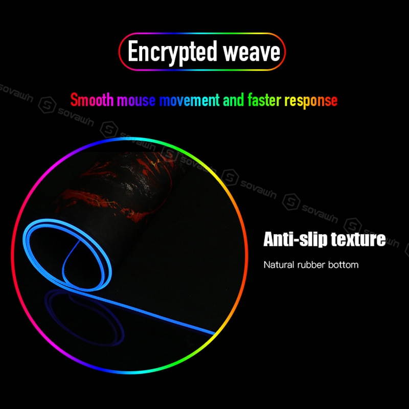 RGB LED Gaming Mouse Pad Esports Player Non-slip Color Mousepad
