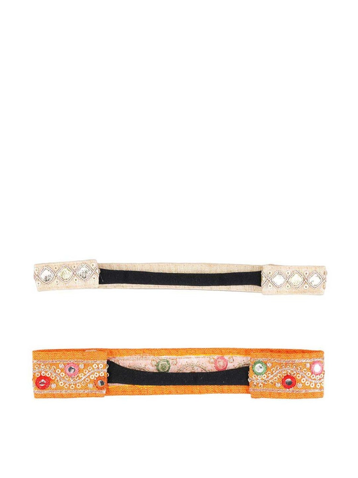 Choko Multicolour Embroidered Hair Band - Pack of 2